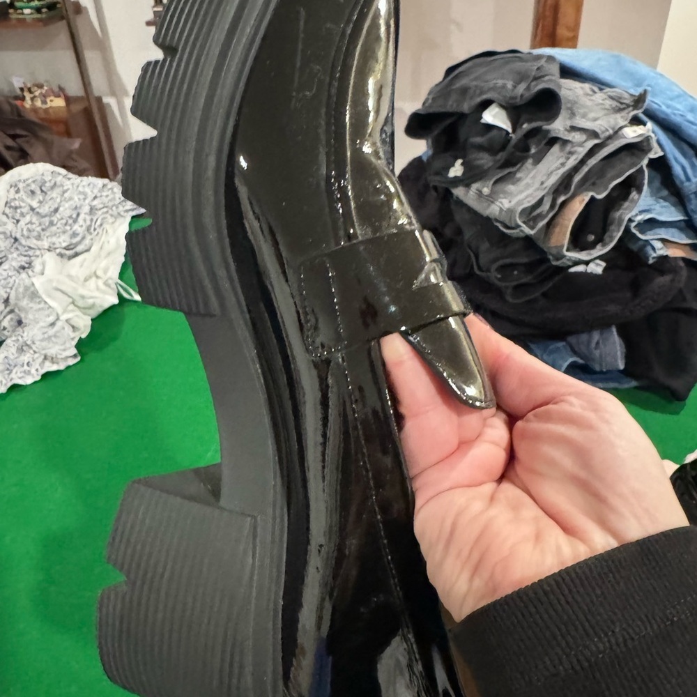 Women’s Stuart Weitzman Black Patent Leather Loafers - Picture 9 of 9
